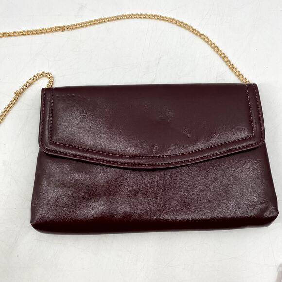 Vintage brown Leather foldover shoulder bag - Picture 2 of 6